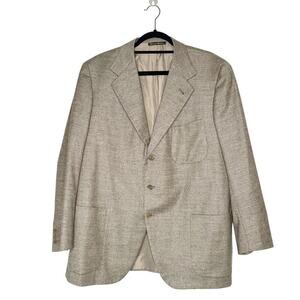 Loro Piana Wool & Cashmere Blazer Tan Brown Men's Size 48 R